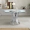 Armen Living Petal Modern Glass and Stainless Steel Round Pedestal Dining Table LCPTDIGLBS - alternate 4